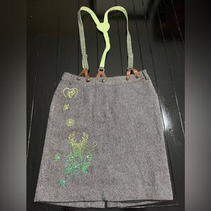 Spieth & Wensky wool pencil skirt with suspenders